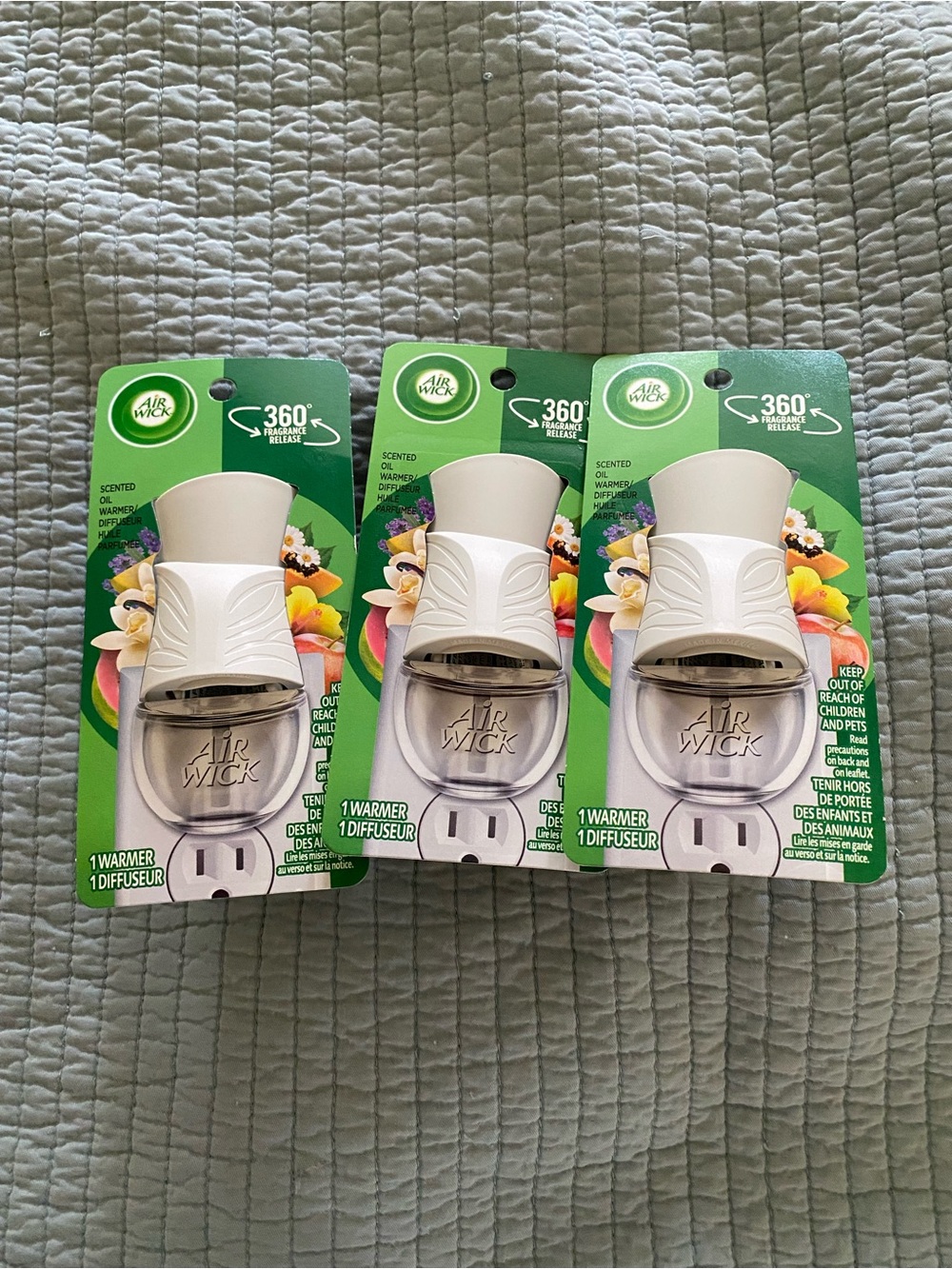 3 New Air Wick Plug-in Scented Oil Warmer Scented Devices ONLY Color White